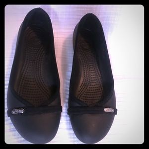 Crocs Womens Black Flats, Size 7